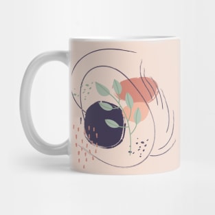 Abstract shapes lines and leaves digital design Mug